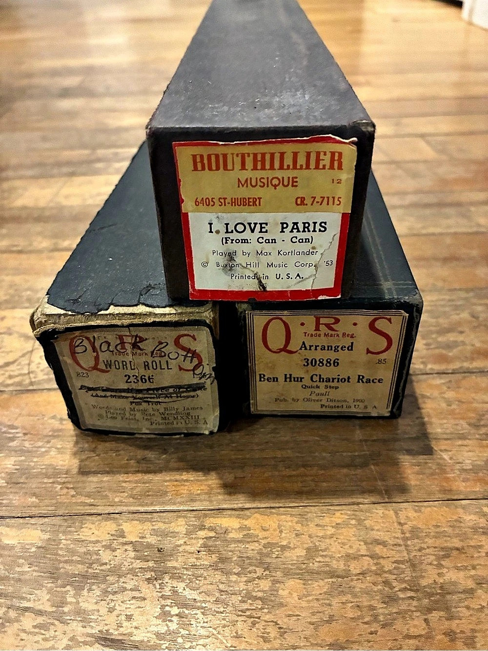 Houghtlinger I Love Paris Vintage Music Roll Box Set